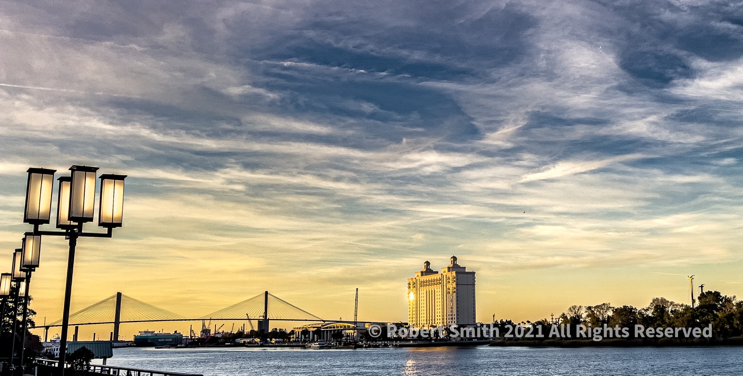 Setting Sun on Savannah River