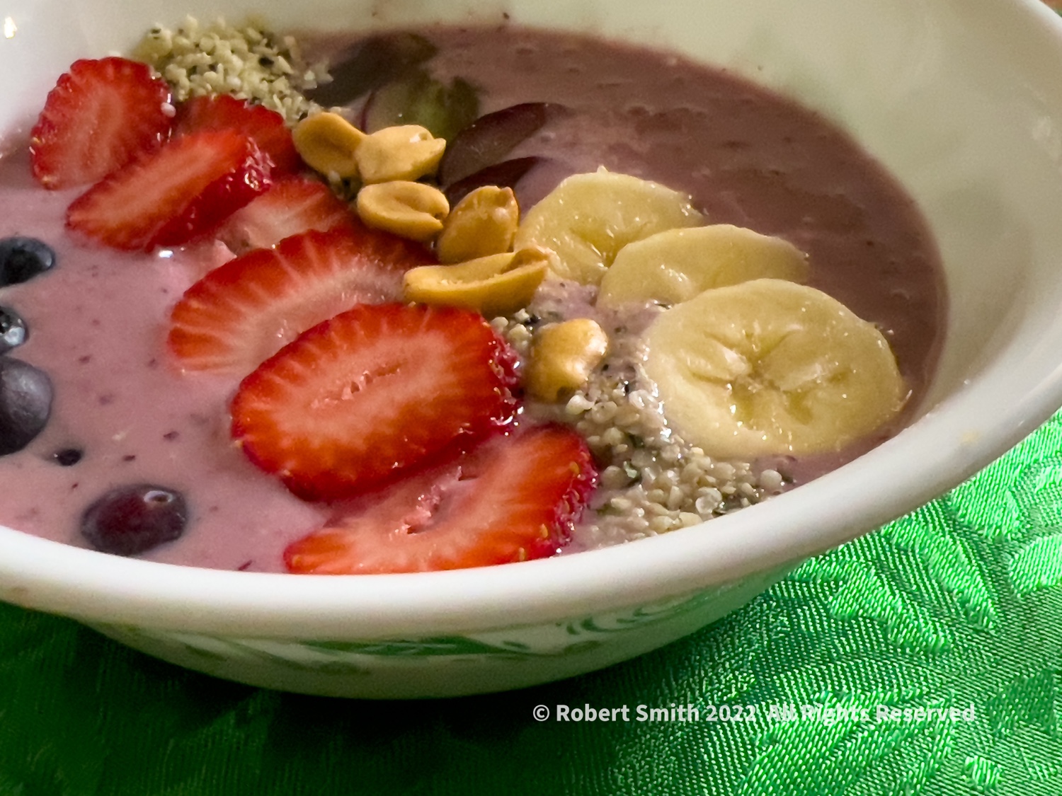 Fruitful Mornings #11 Peanut Butter and Jelly Smoothie… In a Bowl!