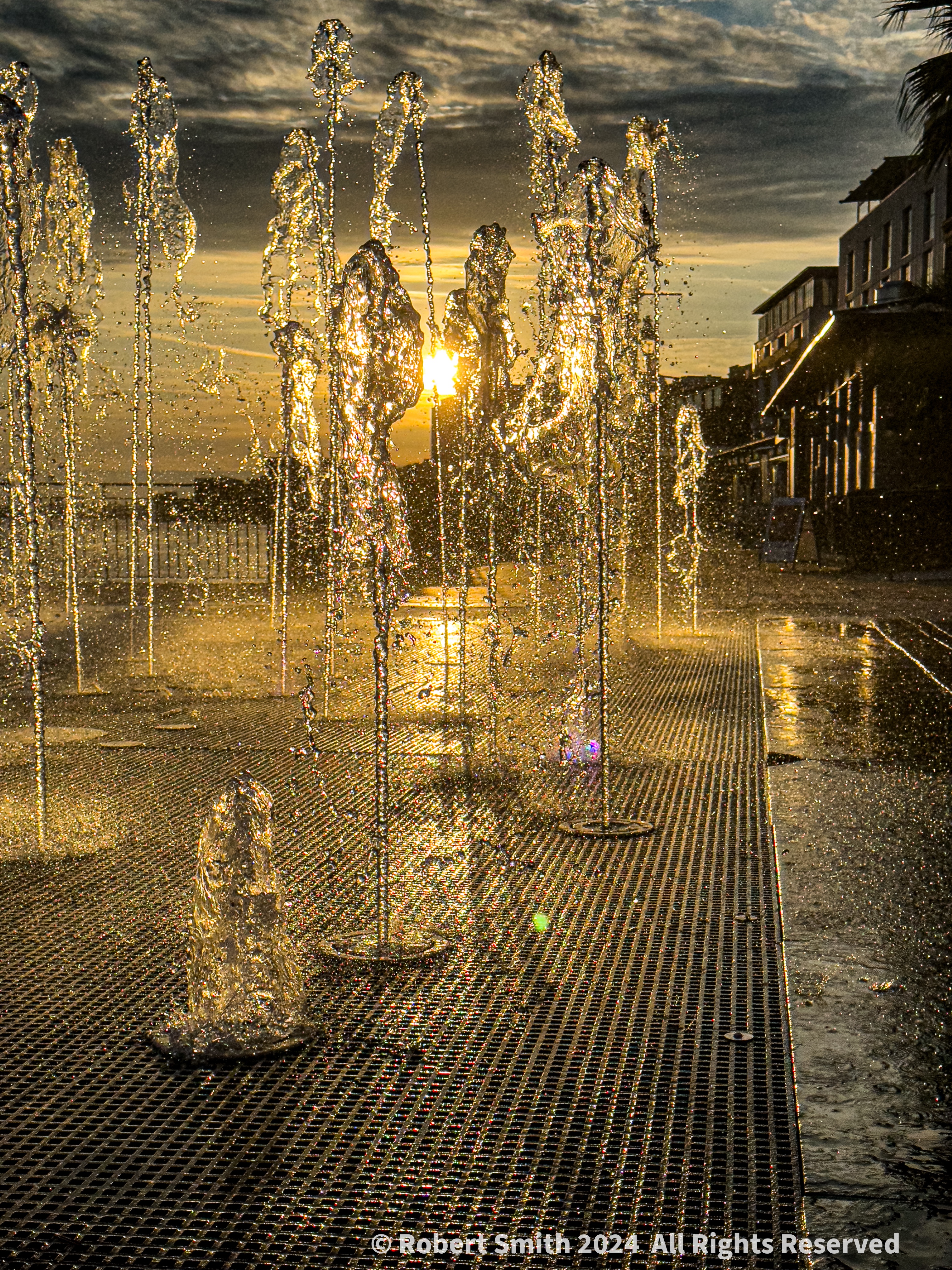Silent Sunday: Splash At Sunrise on the Riverwalk