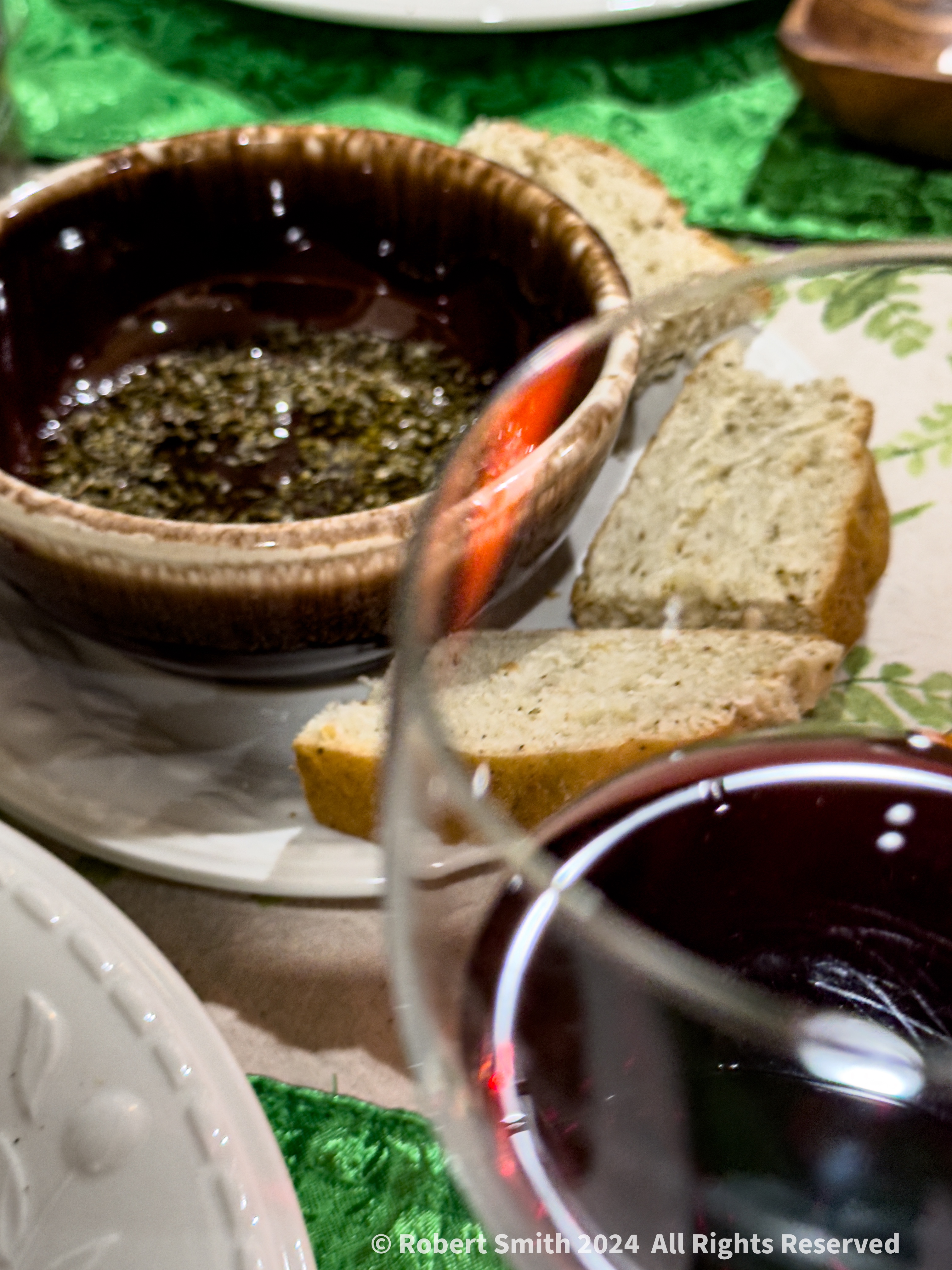 Six Word Saturday: Serving Bread and Oil with Wine
