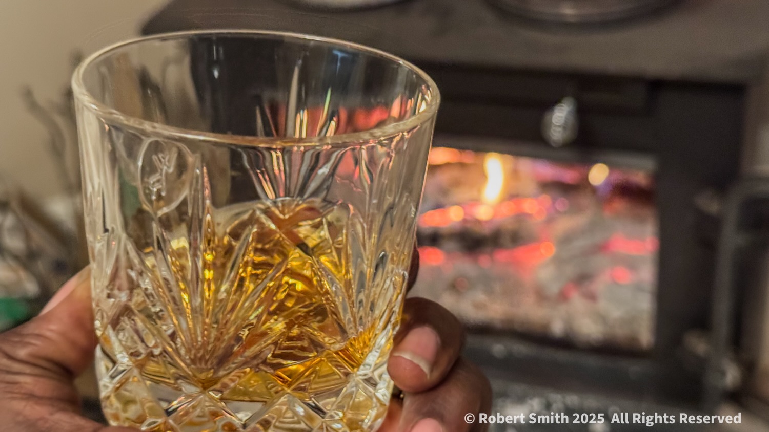 A Glass of Oban and Fireplace