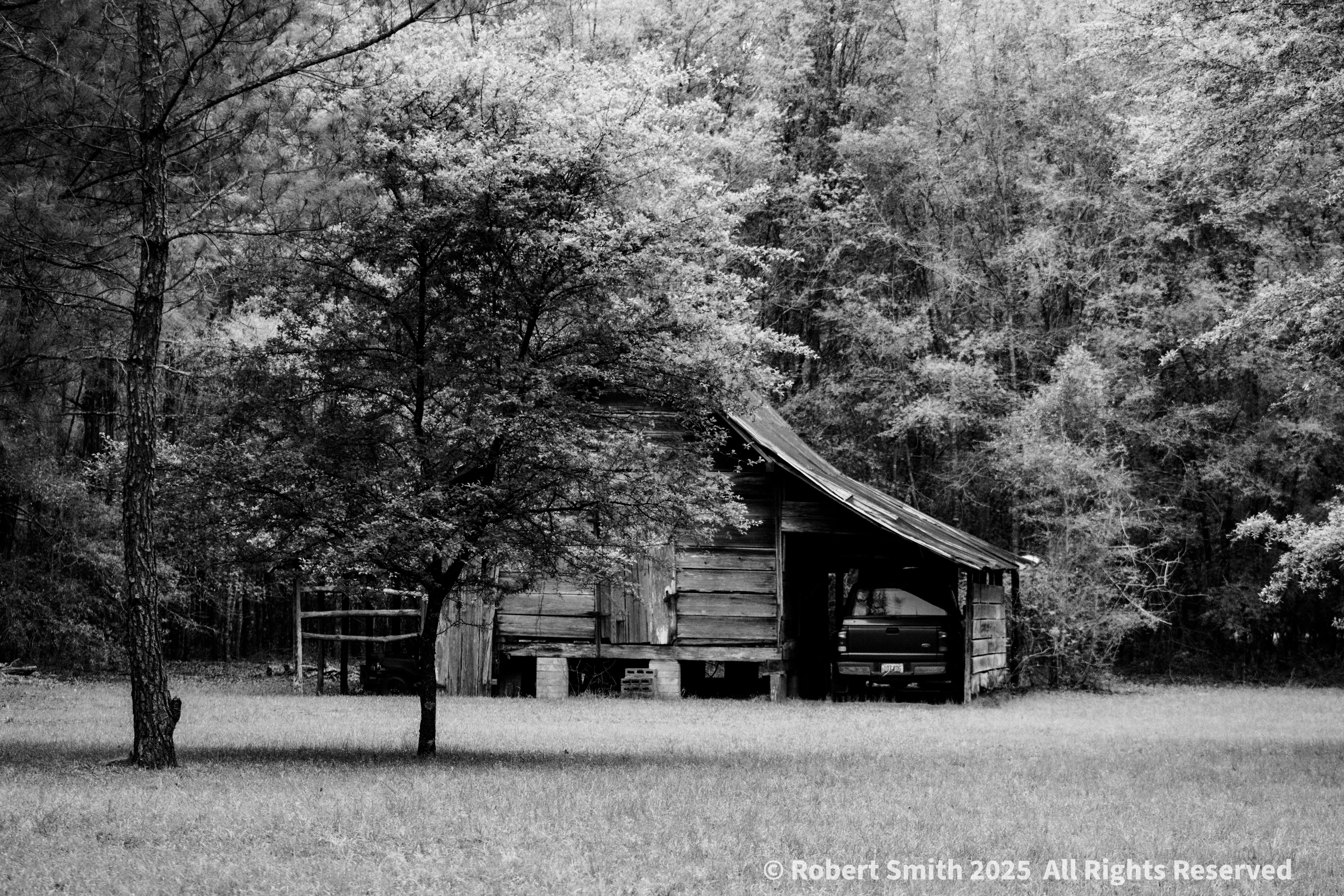 Barn and Farm in Monochrome